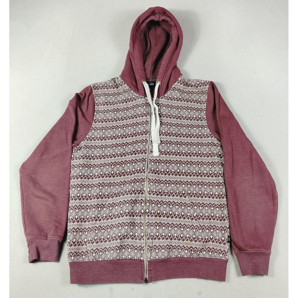 Adam Levine Hoodie Sweatshirt Mens Small Red Full Zip Fleece Aztec Print Pattern